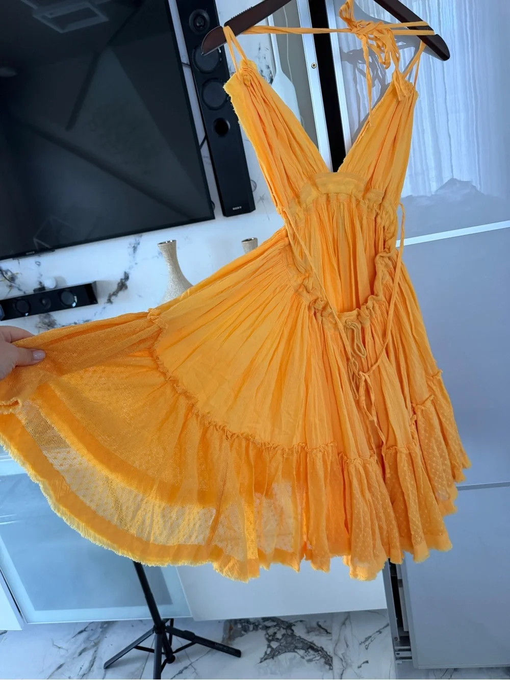 Free People Mustard Yellow 100 degree dress, M, sku 71 - Picture 7 of 8